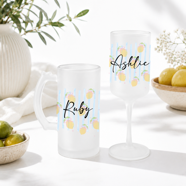 Personalised Lemon Wine Glass For Her