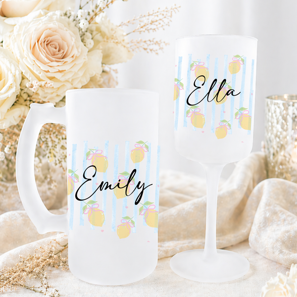Personalised Lemon Wine Glass For Her
