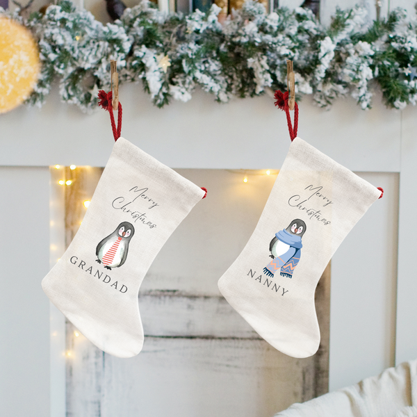 Personalised Penguin Family Stockings