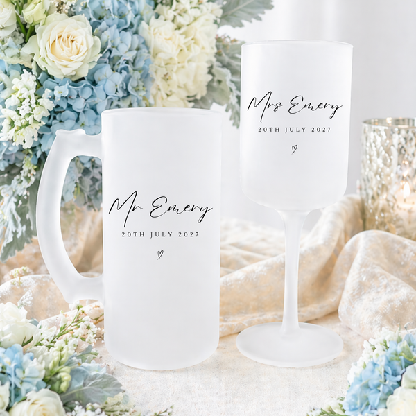 Personalised Wedding Glass Set