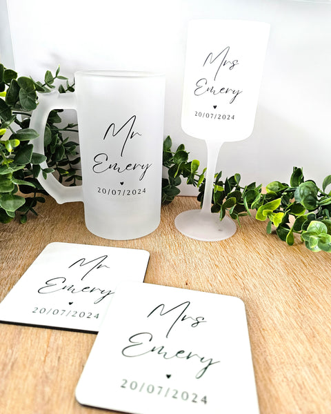 Personalised Wedding Glass Set