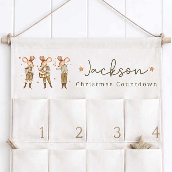 Personalised Little Mice Christmas Advent Calendar