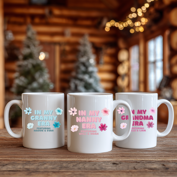 In My Grandma Era Christmas Mug – Funny Personalised Christmas Gift for Grandma, Nanny, or Nanna