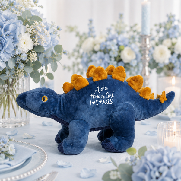 Personalised Blue Dinosaur Gift For Flower Girls