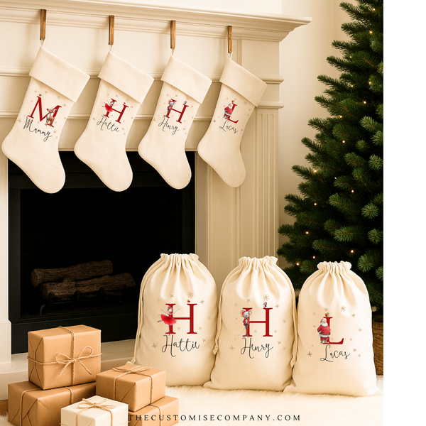Personalised Santa Christmas Present Sack