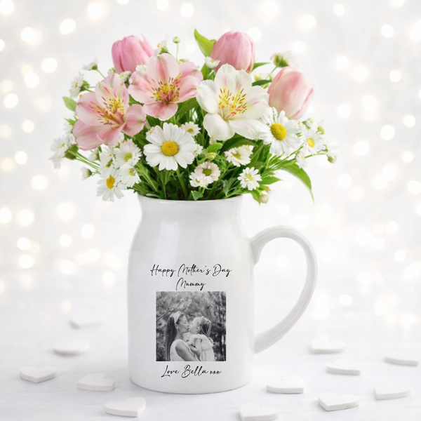 Personalised Mothers Day Photo Vase For Mum