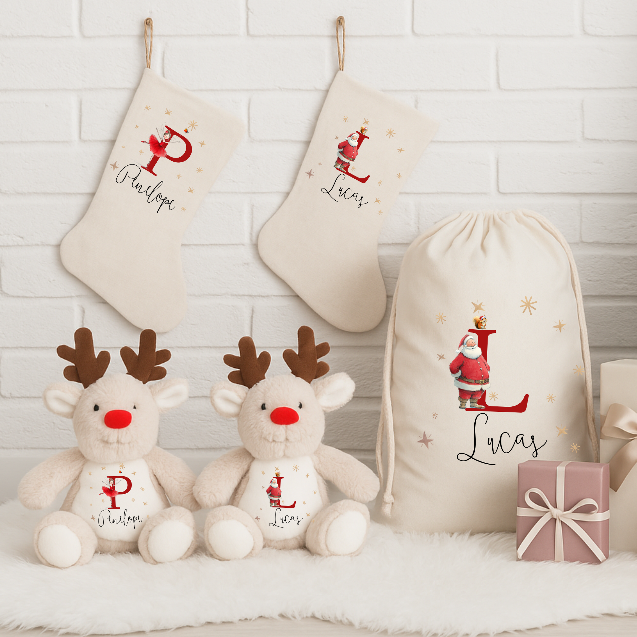Personalised Santa Christmas Present Sack