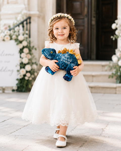 Personalised Blue Dinosaur Gift For Flower Girls