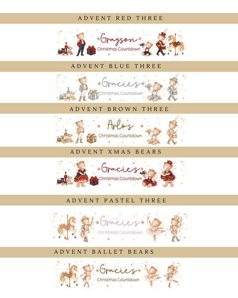 Personalised Bear Christmas Fabric Advent Calendar