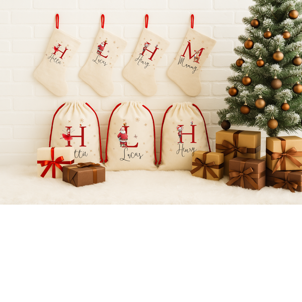 Personalised Santa Christmas Present Sack