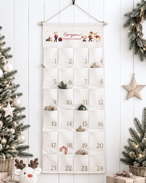 Personalised Bear Christmas Fabric Advent Calendar