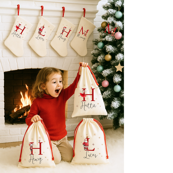 Personalised Santa Christmas Present Sack