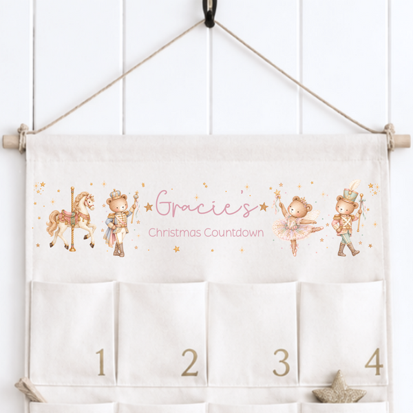 Personalised Bear Christmas Fabric Advent Calendar