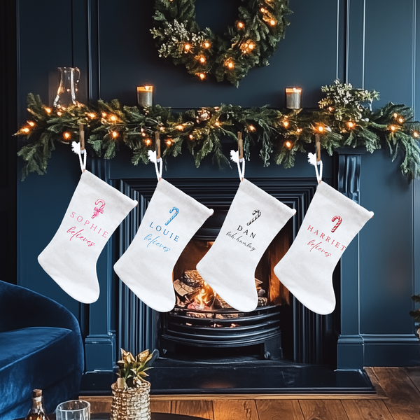 Personalised Candy Cane Christmas Stocking