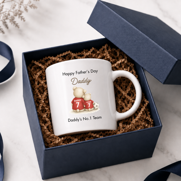 Personalised Football Bear Mug For Fathers Day