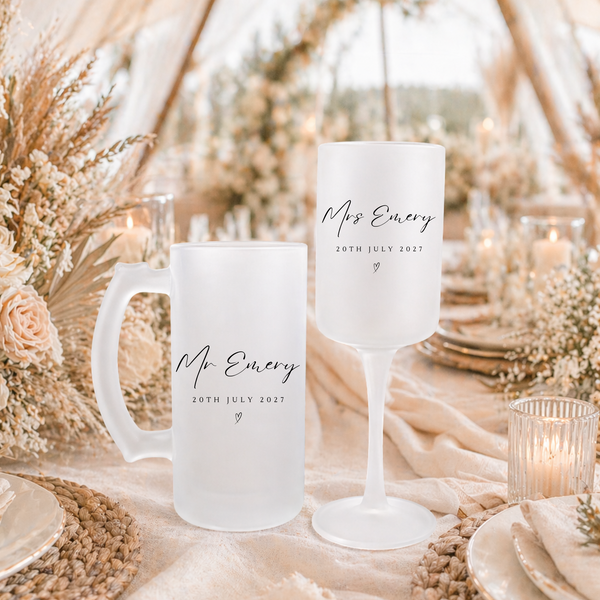 Personalised Wedding Glass Set