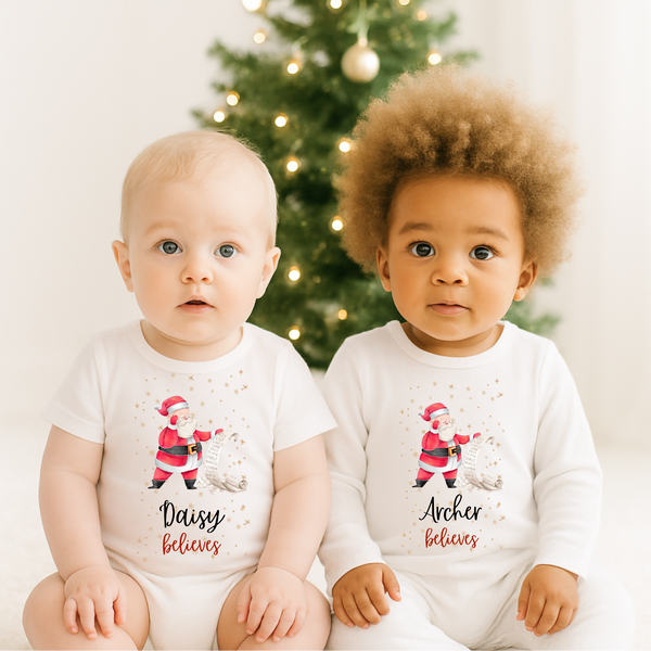 Personalised Santa Sleepsuit For Christmas