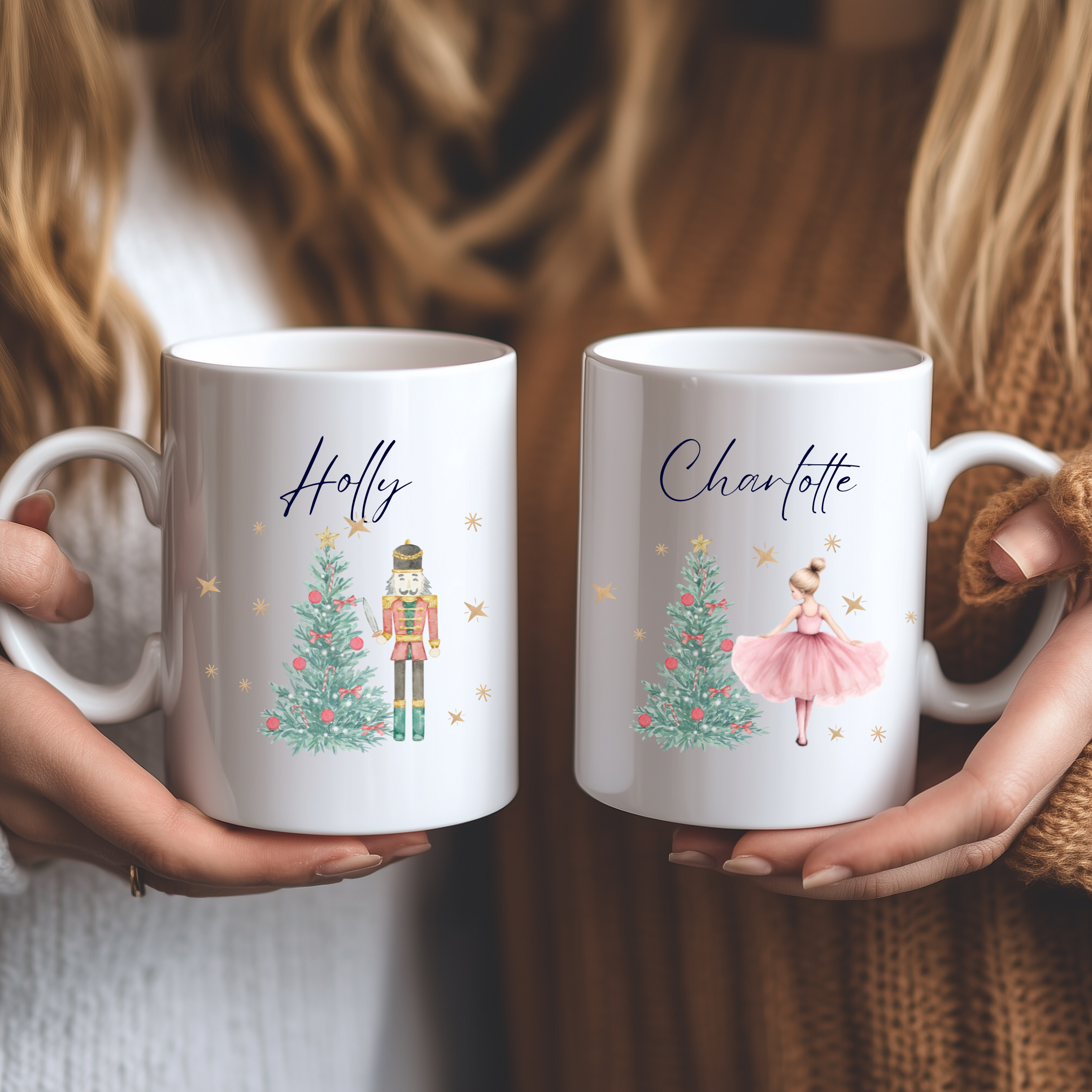 Personalised Christmas Matching Family Mugs Nutcracker Design