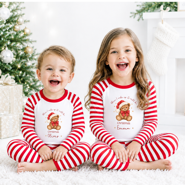 Personalised Teddy Bear Matching Family Pyjamas