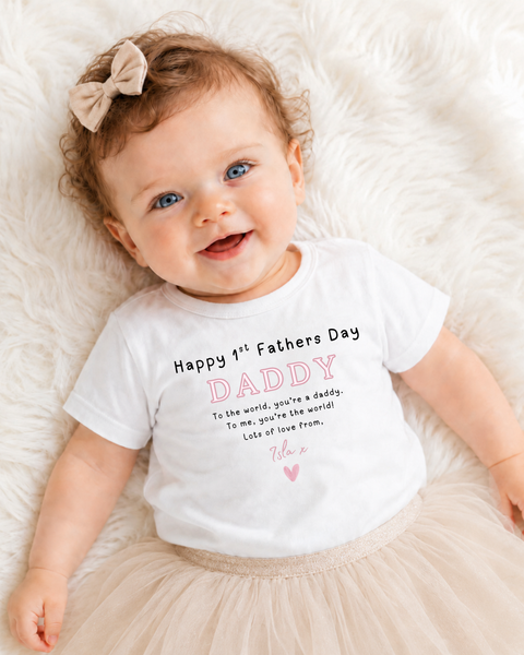 Personalised First Father's Day Baby Clothing | Custom Name Gift for New Dads