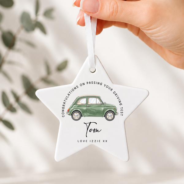Personalised New Driver Hanging Ceramic Keepsake