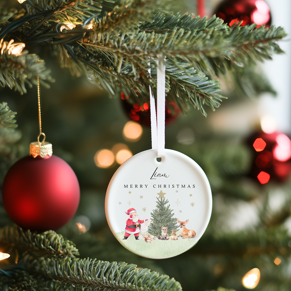 Personalised 1st Christmas Santa Ceramic Bauble