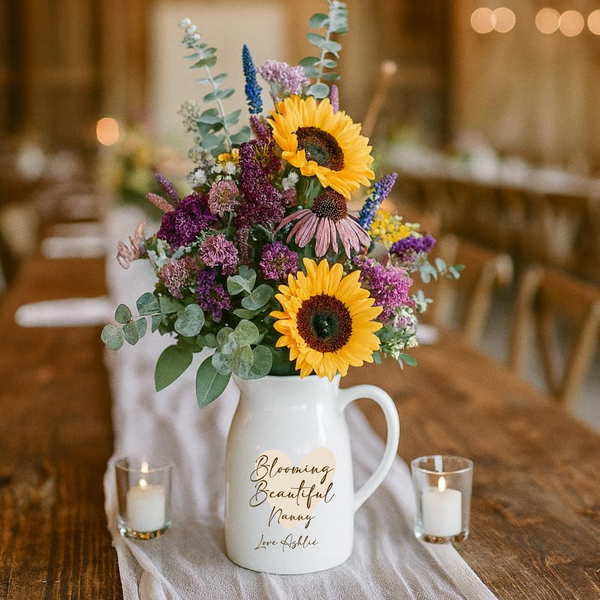Personalised Mothers Day Heart Vase For Nanny