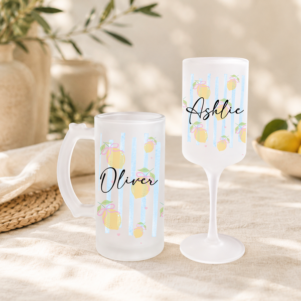 Personalised Lemon Wine Glass For Her