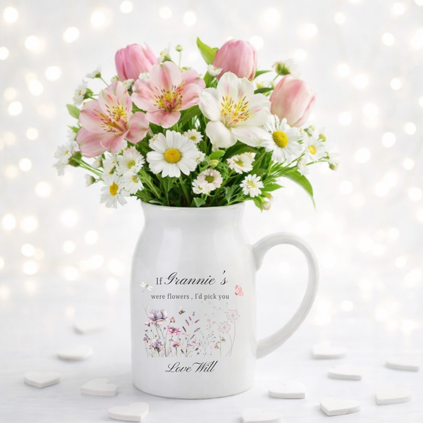 Personalised Mothers Day Vase For Nanny, Grandma Nana