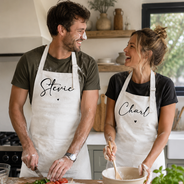 Personalised His and Hers Aprons