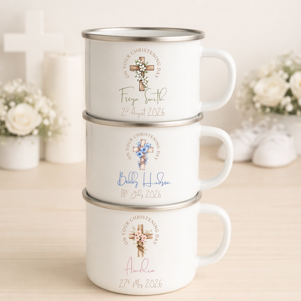 Personalised Cross Mug For Kids - Christening, Baptism, Holy Communion
