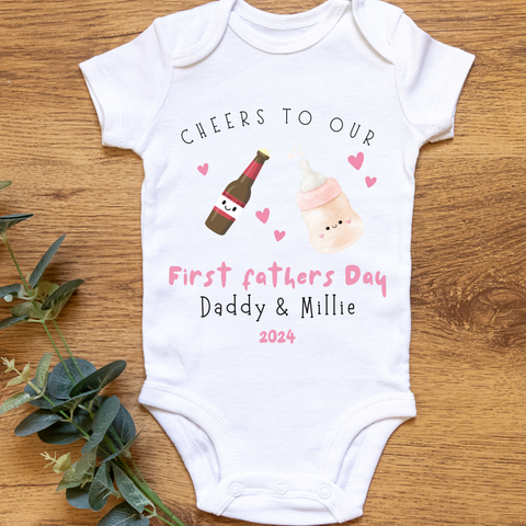 Personalised Bottle Fathers Day Babygrow