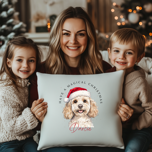 Personalised Cockapoo Christmas Cushion