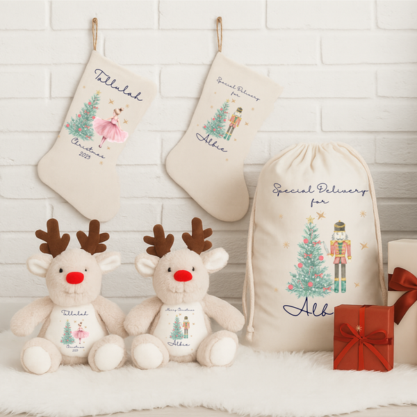 Personalised Nutcracker Sacks, Custom Name Nutcracker Sack, Family Christmas Gift Sacks