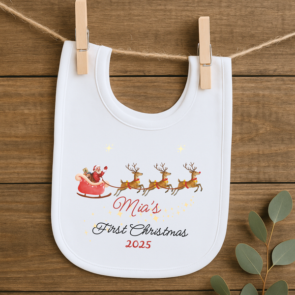 Personalised My First Christmas Bib For Babies – Personalised Baby Christmas Gift
