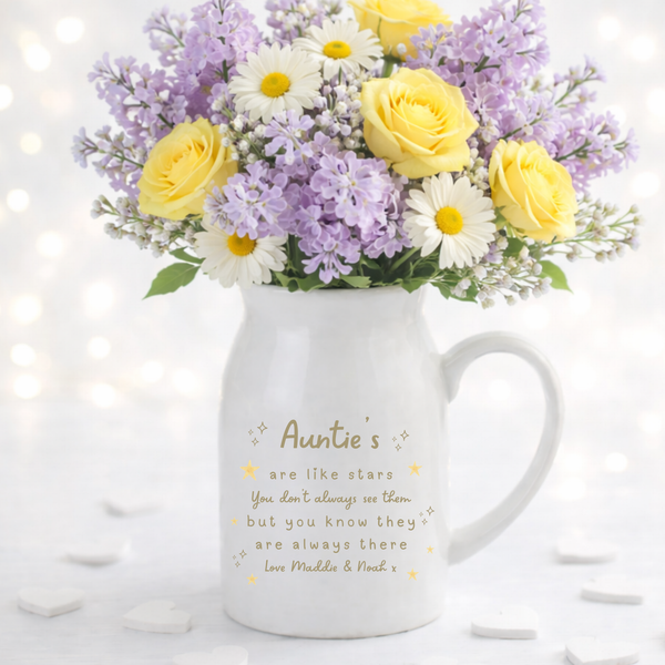 Personalised Star Vase For Aunties - Mothers Day Gift