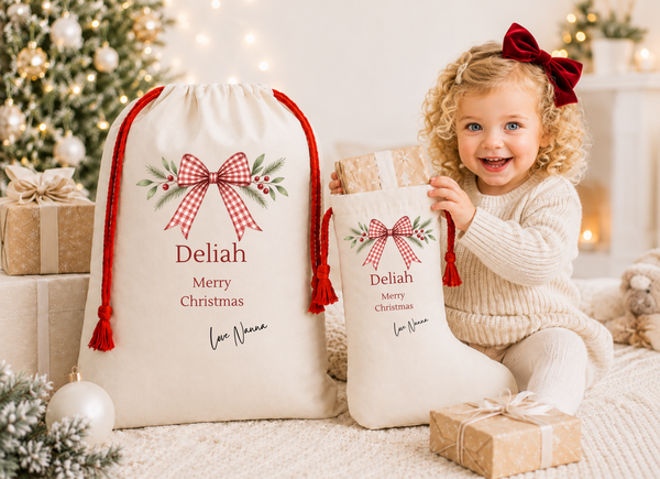 Personalised Christmas Stocking with Name - Family Christmas Keepsake