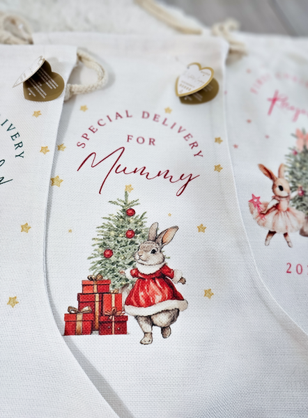 Personalised 1st Christmas Bunny Stocking