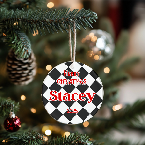 Handmade Stripey Ceramic Christmas Ornaments for Families