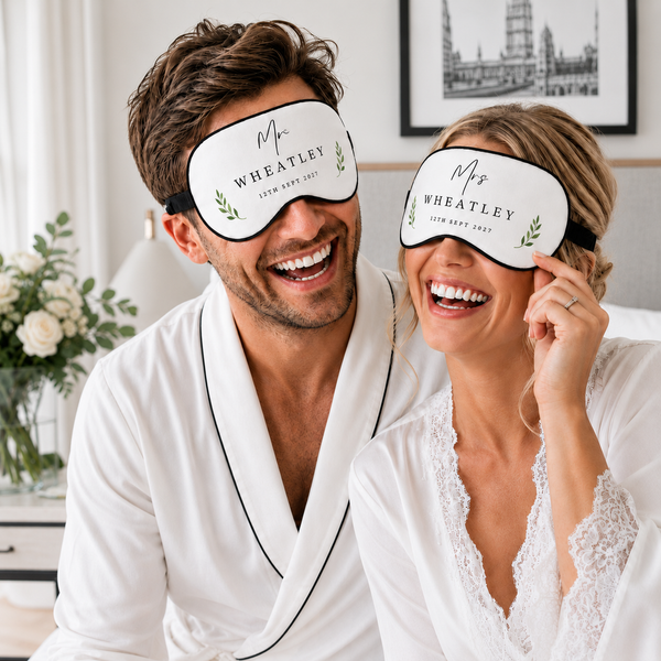 Personalised Bride & Groom Eye Masks | Wedding Gift