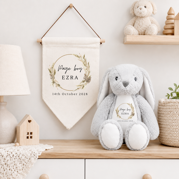 Personalised Bunny & Flag Banner Set – Flower Girl Gift