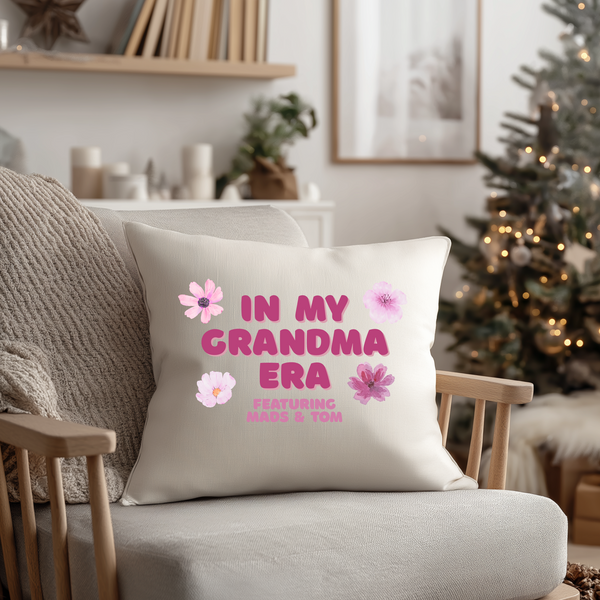Personalised Christmas Cushion for Nanny, Grandma, Granny or Nanna – Custom Gift from Grandkids