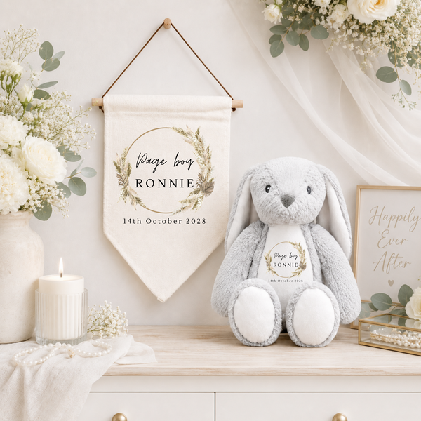 Personalised Bunny & Flag Banner Set – Flower Girl Gift