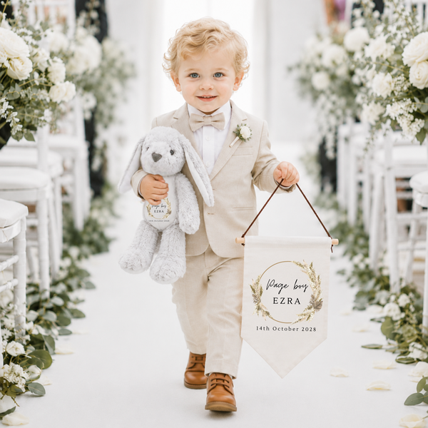Personalised Bunny & Flag Banner Set – Flower Girl Gift