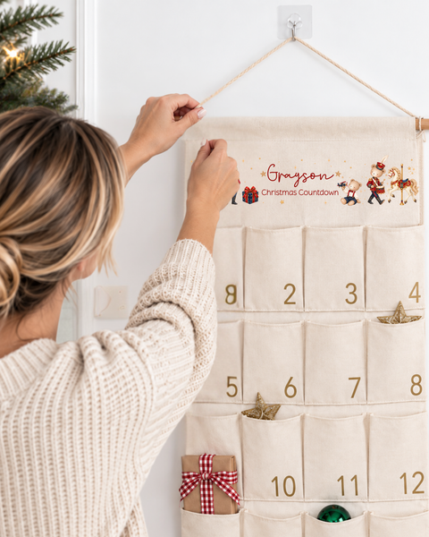 Personalised Bear Christmas Fabric Advent Calendar