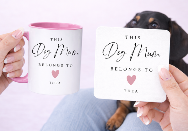 Personalised Heart Mug For Dog Mum