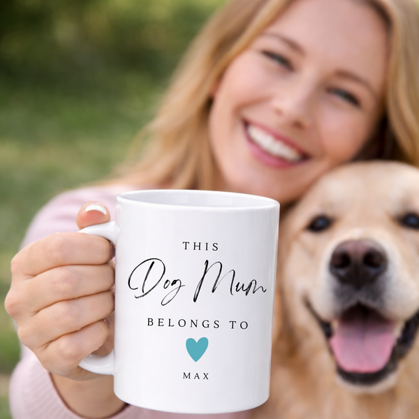 Personalised Heart Mug For Dog Mum