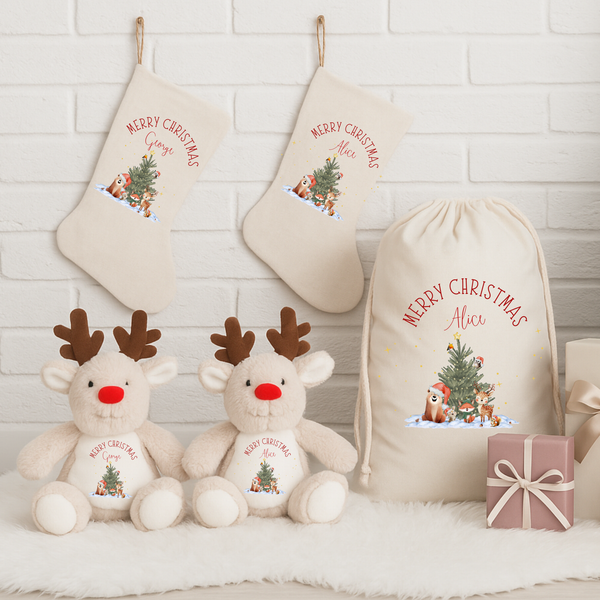 Personalised Christmas Stocking Or Present Sack – Custom Name Santa Bag
