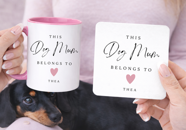 Personalised Heart Mug For Dog Mum