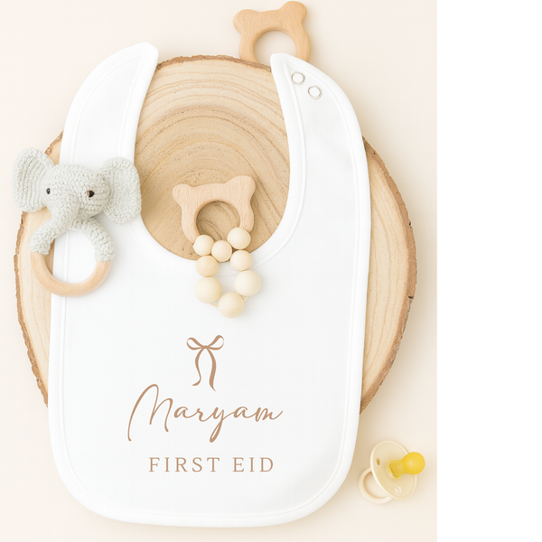 Personalised First Eid Sleepsuit, Bib , Vest